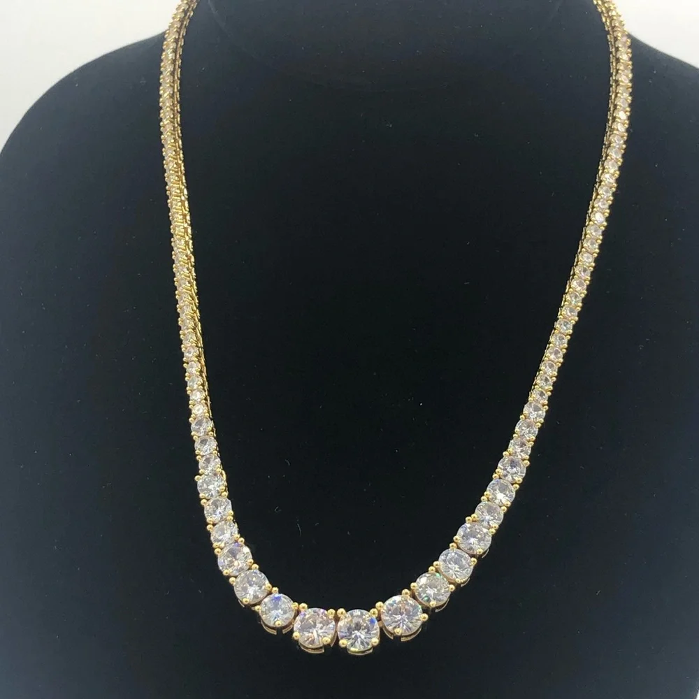 20ct Gradient Tennis Necklace - Picture 5 of 14